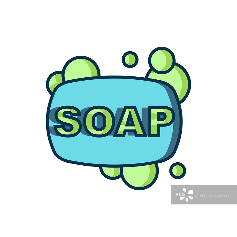 填充轮廓的香皂图标，背景为白色图片素材