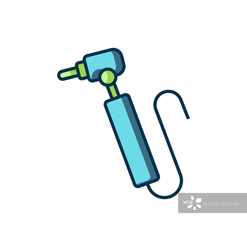 填充轮廓的牙钻图标，孤立在白色背景上图片素材