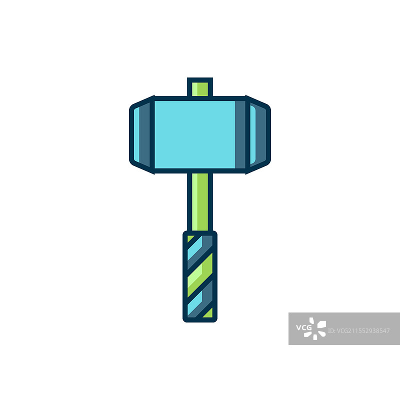 填充轮廓的中世纪战锤图标图片素材