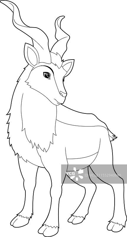 轮廓化的马可尔动物卡通角色图片素材