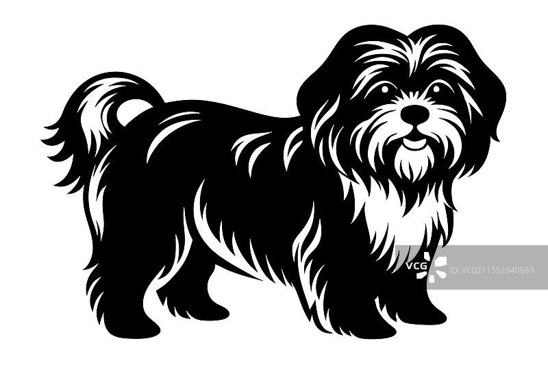 狮子狗剪影艺术图片素材