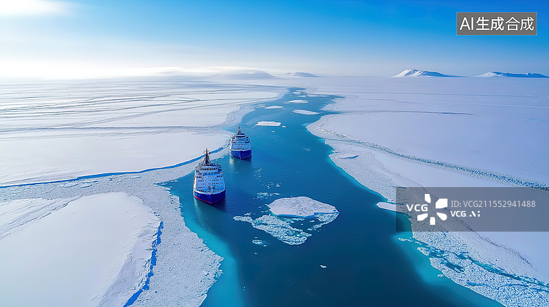 【AI数字艺术】冰雪航行图片素材