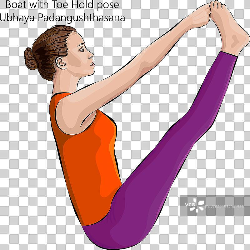 双足拇指抓握式瑜伽姿势图片素材