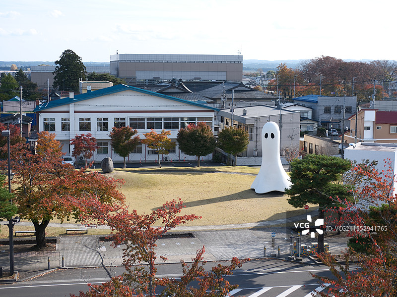 日本青森县十和田美术馆门口图片素材