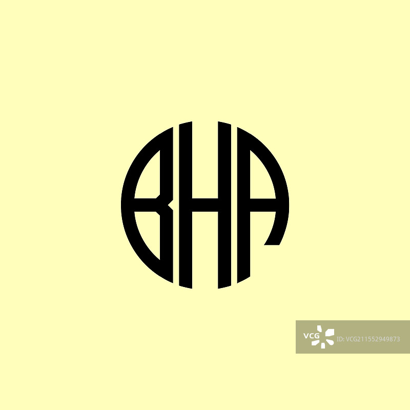 创意圆形首字母BHA标志图片素材