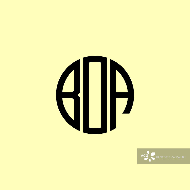 创意圆形首字母BOA标志图片素材