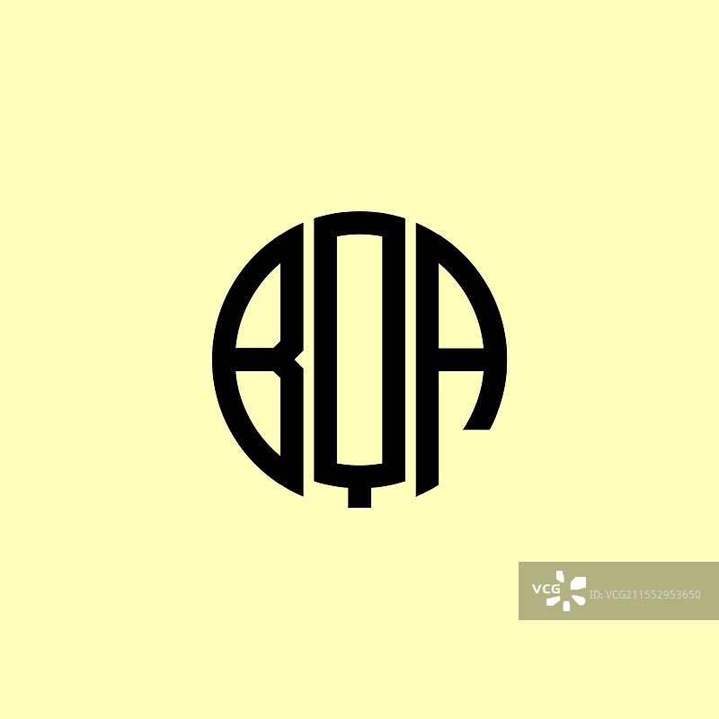 创意圆形首字母bqa标志图片素材