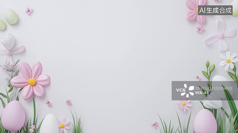 【AI数字艺术】复活节彩蛋和花朵图片素材