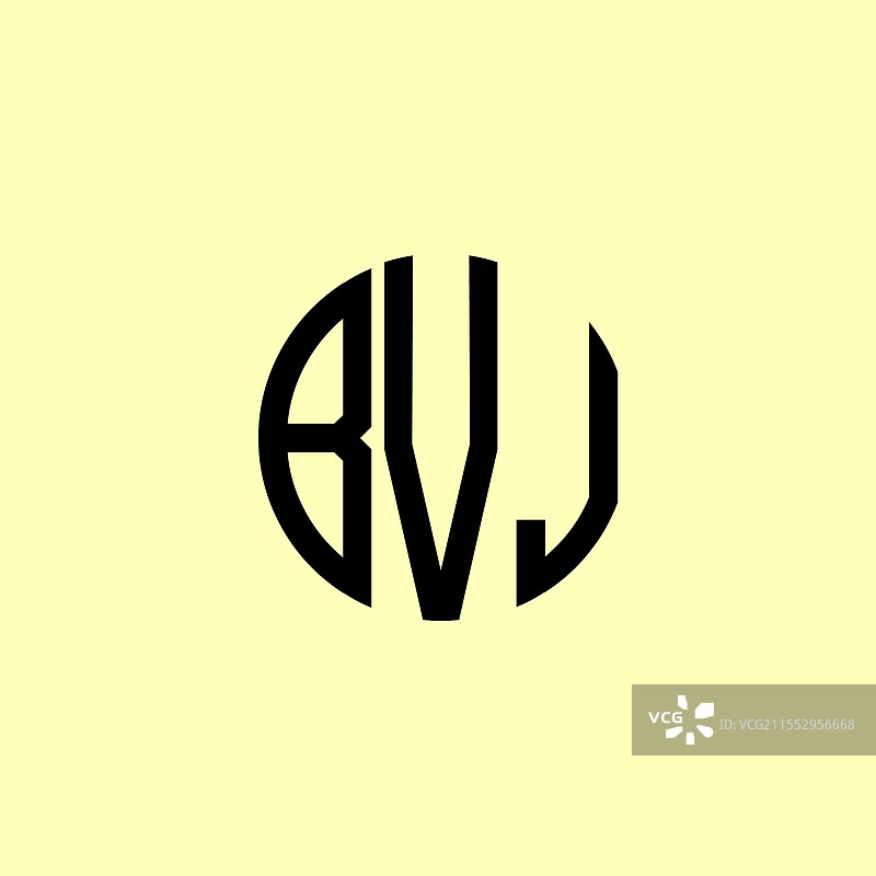 创意圆形首字母bvj标志图片素材