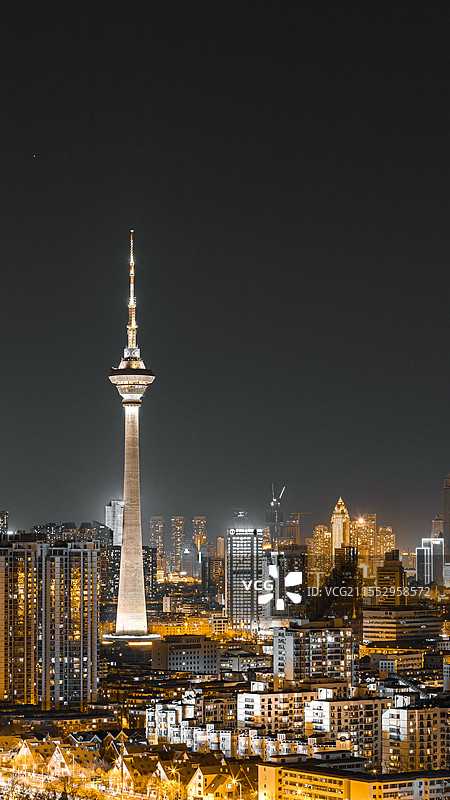 天津天塔夜景图片素材