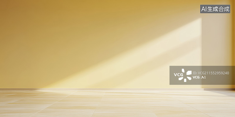 【AI数字艺术】空房间中的光影效果图片素材