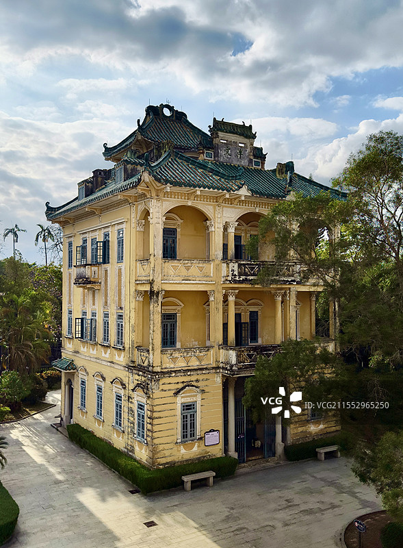 广东立园开平碉楼的外部景观图片素材