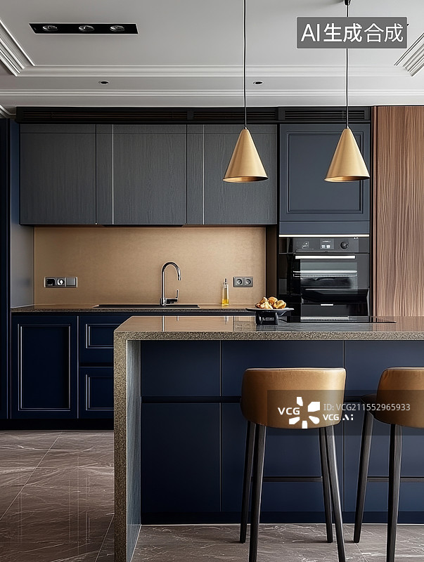 【AI数字艺术】现代豪华厨房设计图片素材