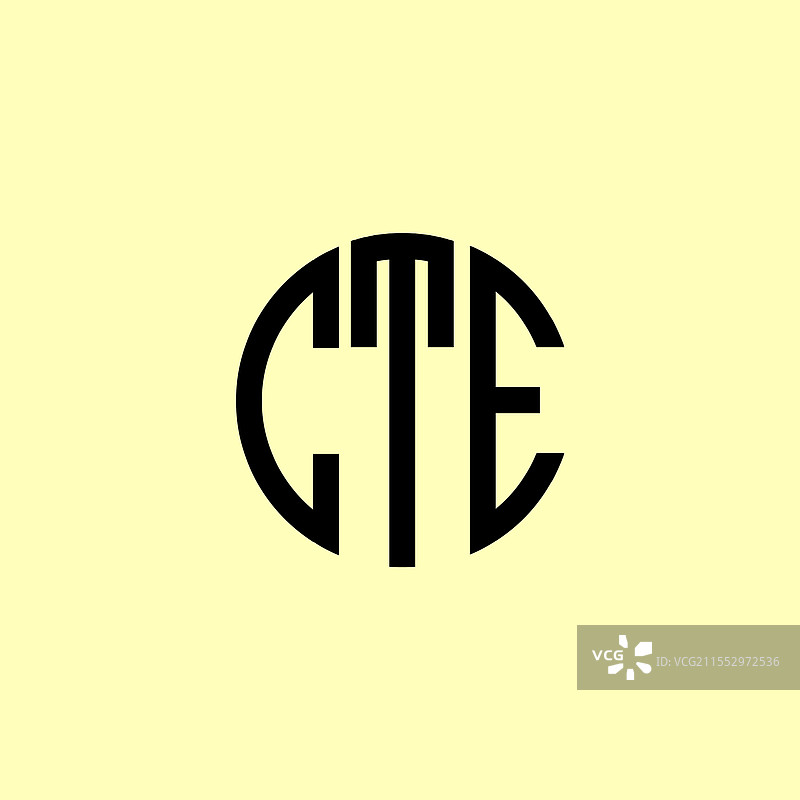 创意圆形首字母CTE标志图片素材