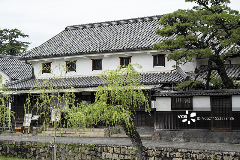 日本冈山县仓敷市 仓敷美观地区 日本江户时代建筑 传统日式建筑图片素材