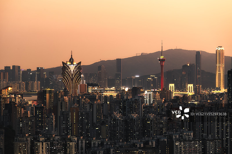 珠澳城市天际线图片素材