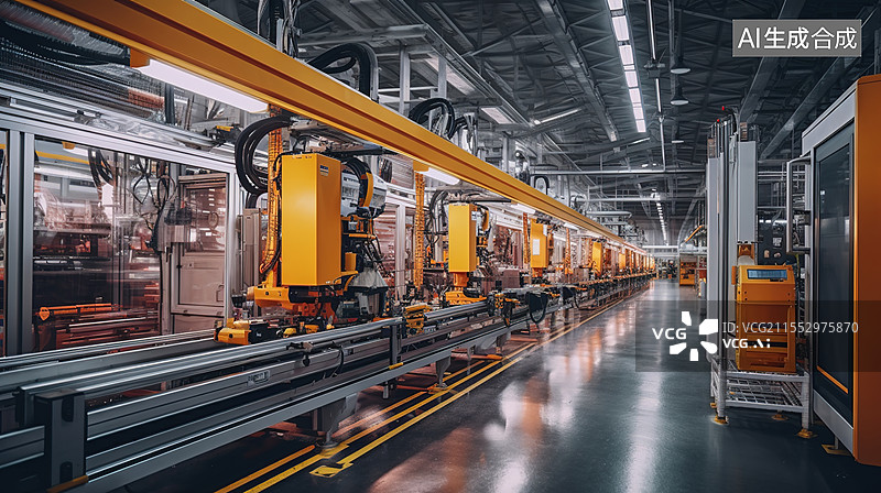 【AI数字艺术】智能自动化生产车间图片素材