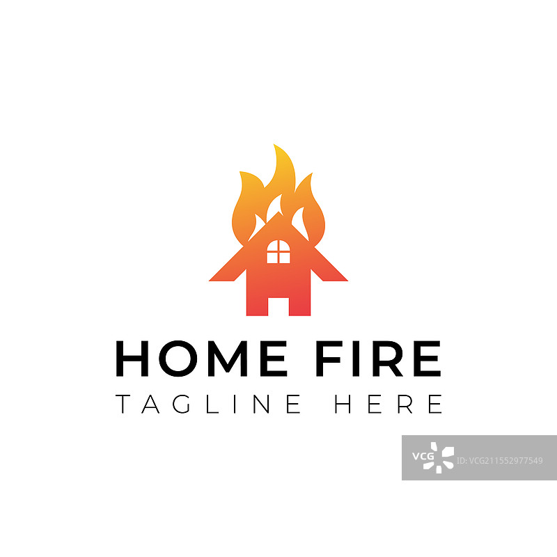 创意扁平化家居火焰logo设计模板图片素材