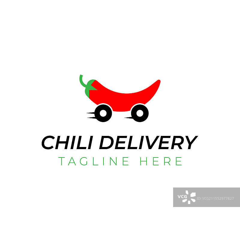 创意扁平化辣椒外卖logo设计模板图片素材