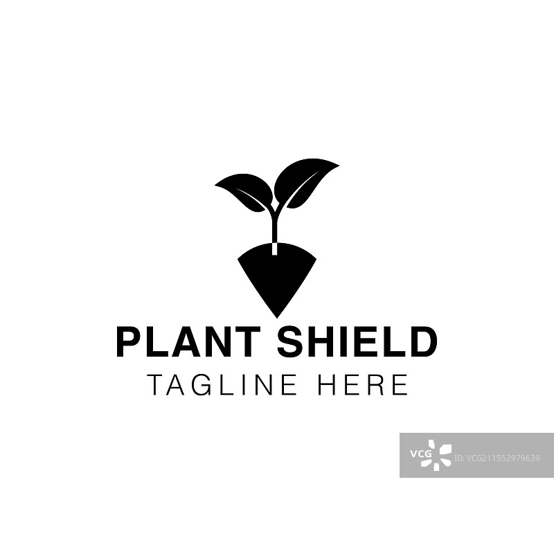 创意扁平化植物盾牌logo设计模板图片素材