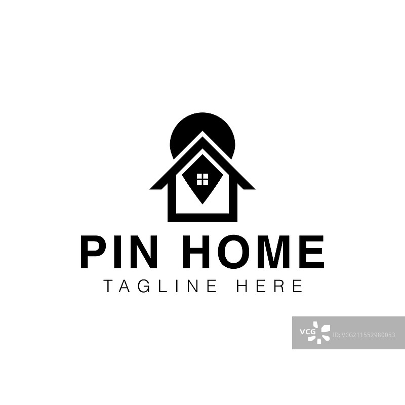 创意简约别针家居标志设计模板图片素材