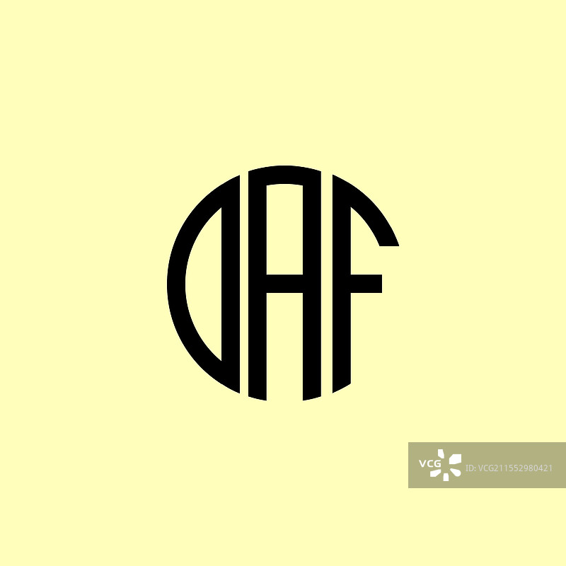 创意圆形首字母daf标志图片素材