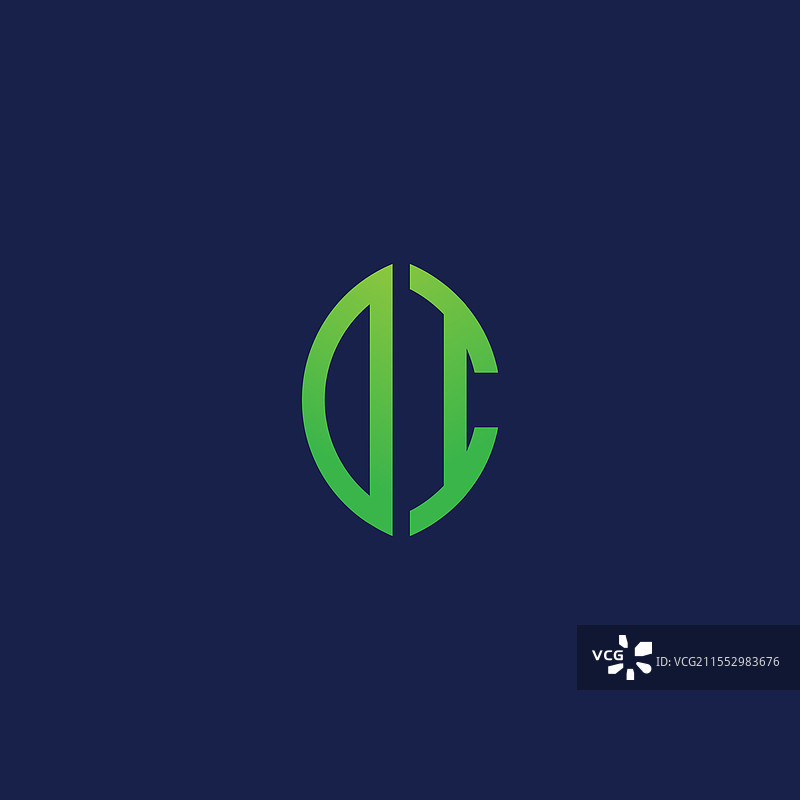 创意字母“di”与生态叶子形状结合图片素材