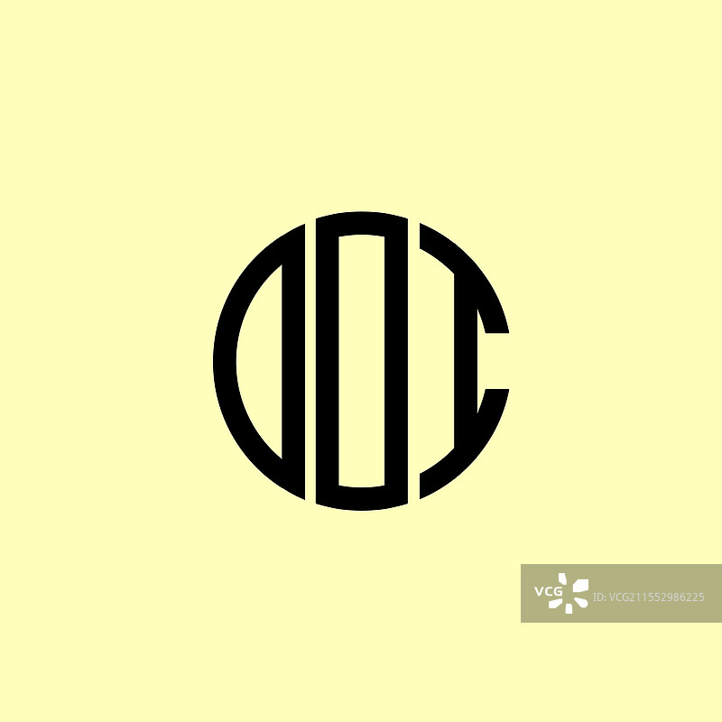 创意圆形首字母DOI标志图片素材