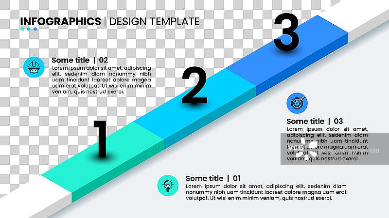 等距三步流程信息图模板图片素材