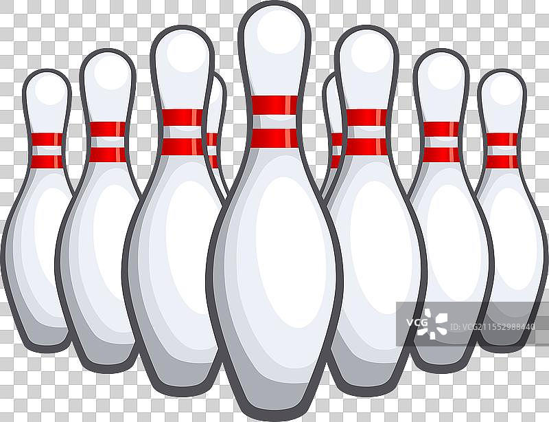 经典的十柱保龄球瓶排列图片素材