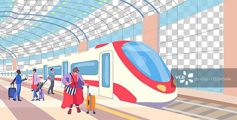 地面火车站的乘客图片素材