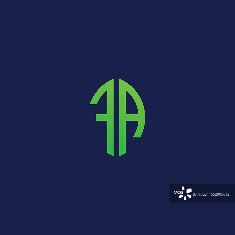 创意首字母FA与生态叶子形状图片素材