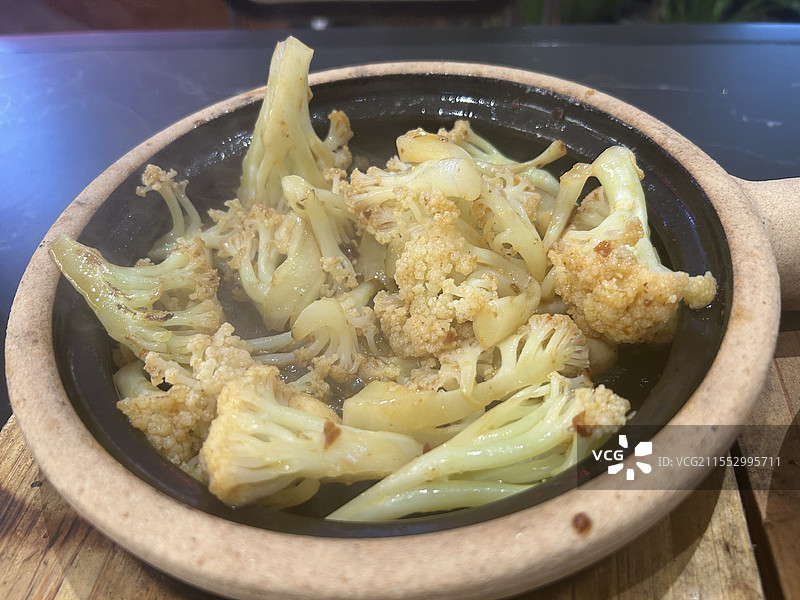 花菜干锅煲粤菜锅气图片素材