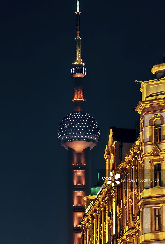 上海的璀璨地标特写图片素材