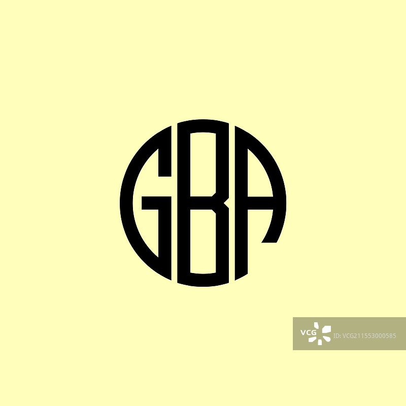 创意圆形首字母GBA标志图片素材