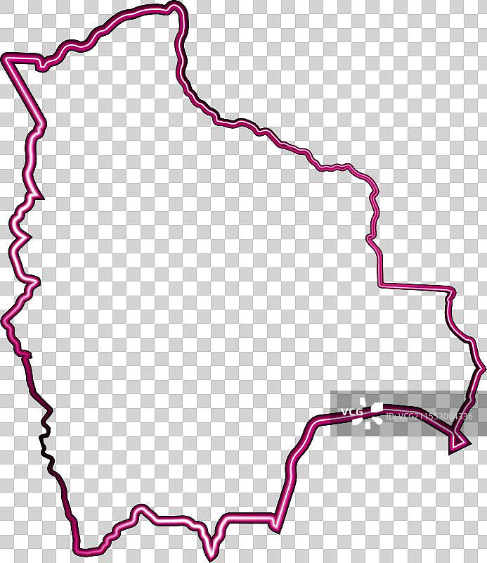 玻利维亚地图带霓虹效果图片素材