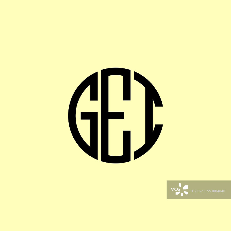 创意圆形首字母GEI标志图片素材