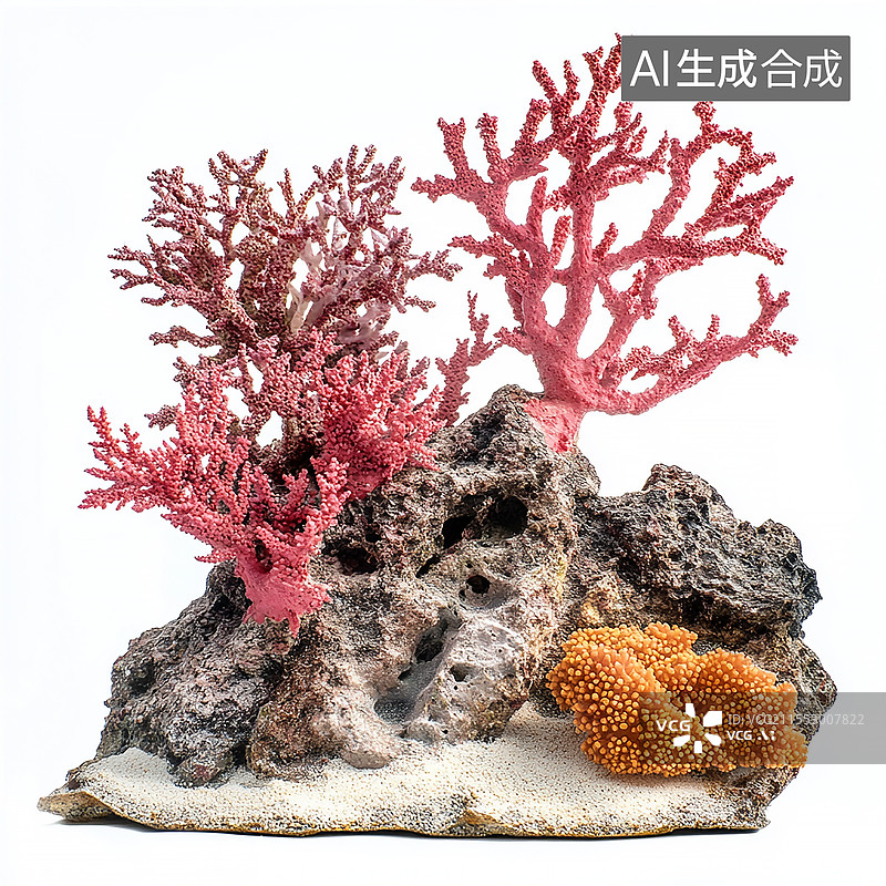 【AI数字艺术】卡通手绘海底生物珊瑚元素图片素材