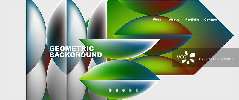 色彩丰富的渐变与抽象几何形状图片素材