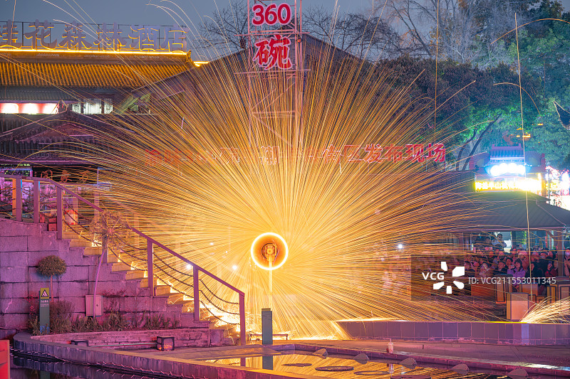 重庆鸿恩寺风火轮表演图片素材