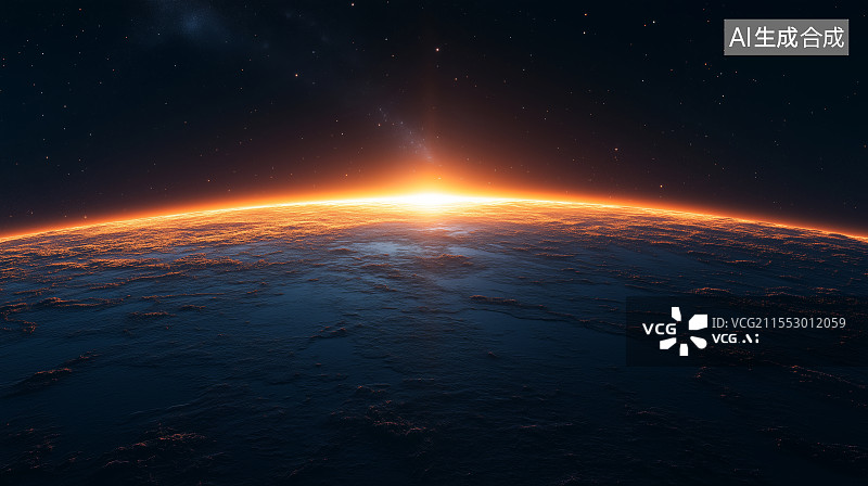 【AI数字艺术】科幻星球表面科技光效图片素材