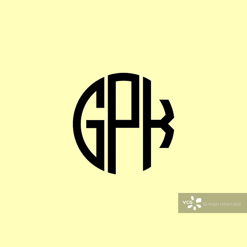 创意圆形首字母gpk标志图片素材