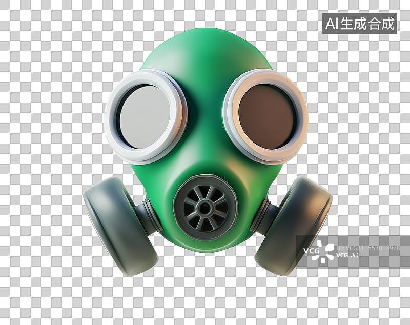 【AI数字艺术】3D粘土立体消防防毒面具元素图片素材