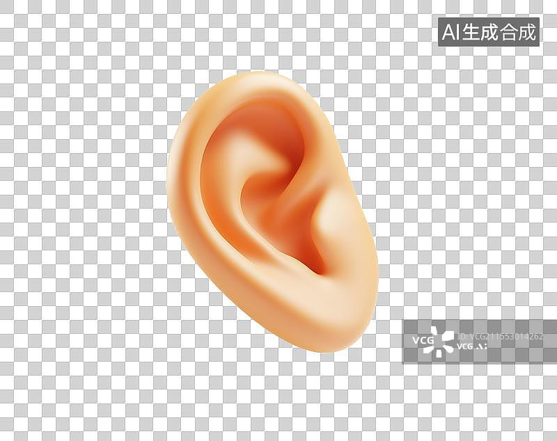 【AI数字艺术】3D粘土立体耳朵图片素材