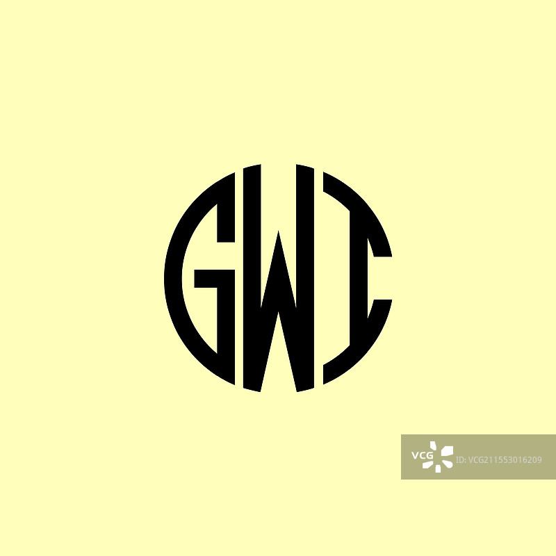 创意圆形首字母gwi标志图片素材
