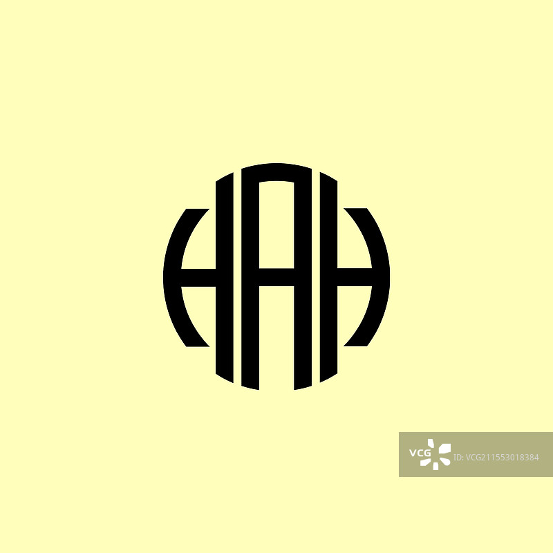 创意圆形首字母 hah 标志图片素材
