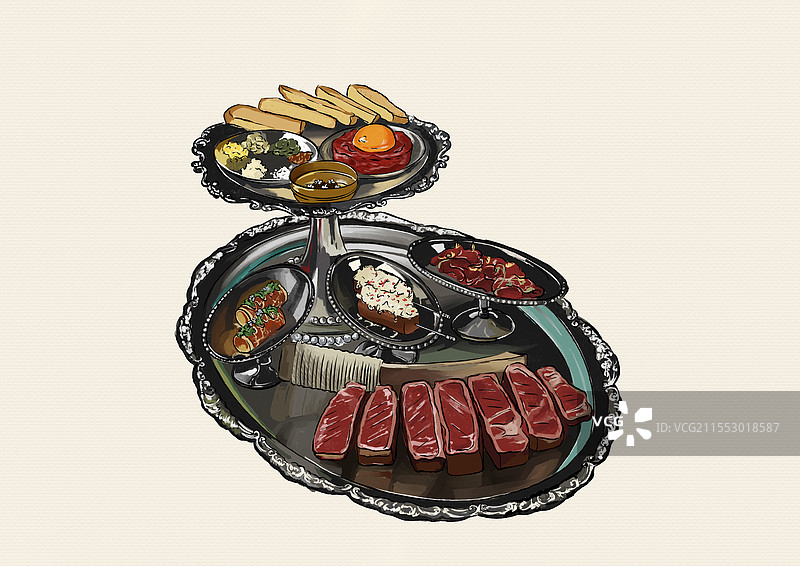 牛排插画图片素材