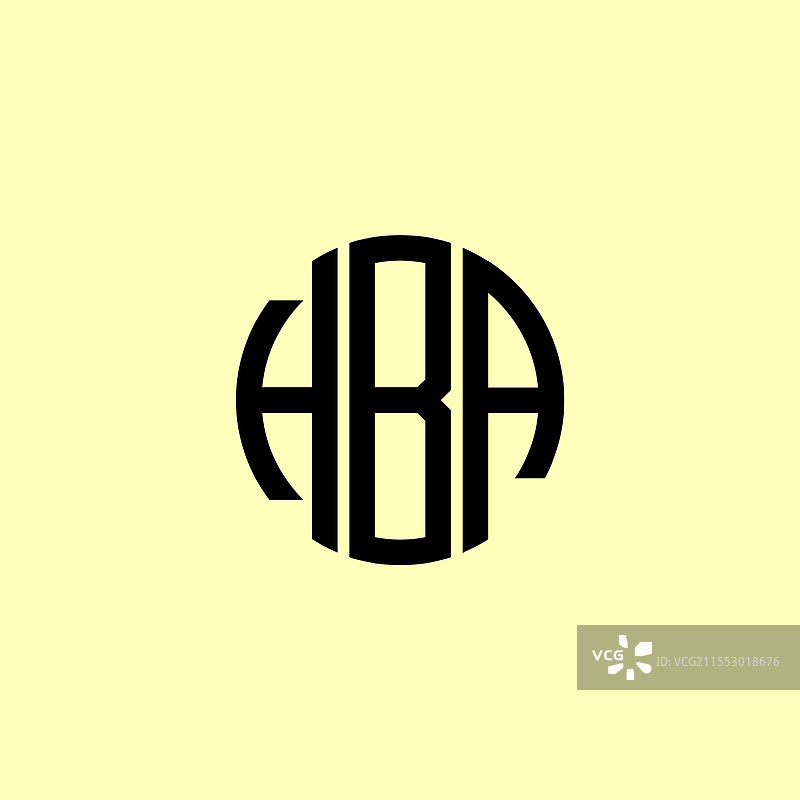 创意圆形首字母HBA标志图片素材