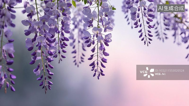 【AI数字艺术】紫藤萝花图片素材