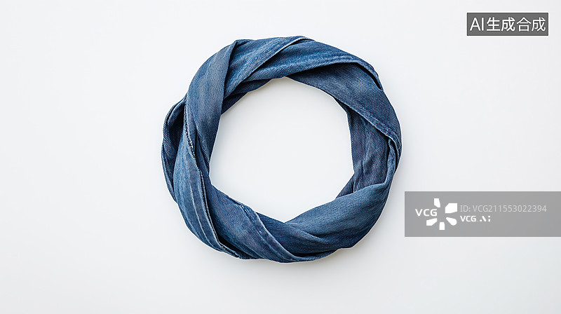 【AI数字艺术】白底蓝色牛仔风格布料的圆环补丁扁平背景素材极简图案图片素材